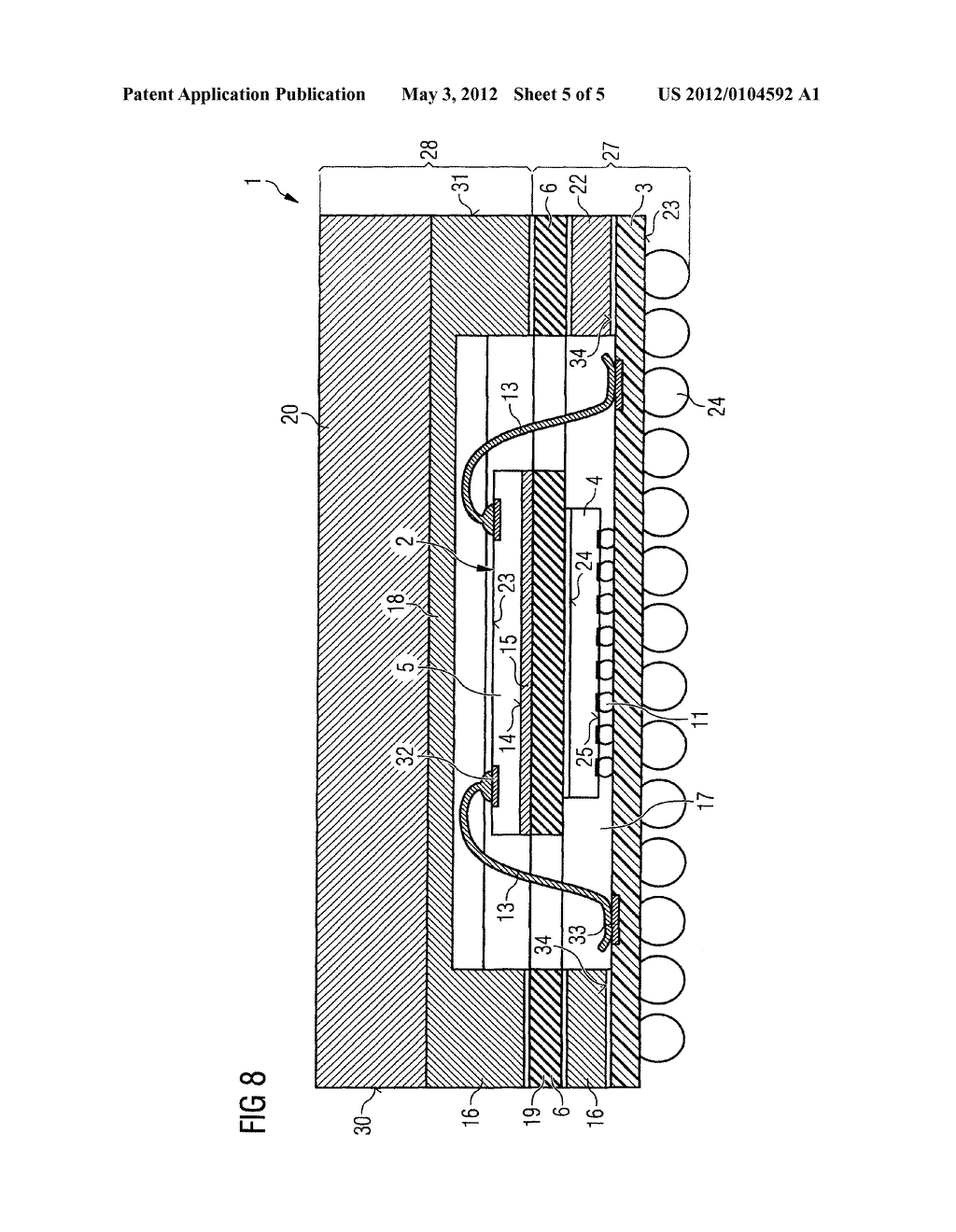 SEMICONDUCTOR MODULE HAVING A SEMICONDUCTOR CHIP STACK AND METHOD - diagram, schematic, and image 06