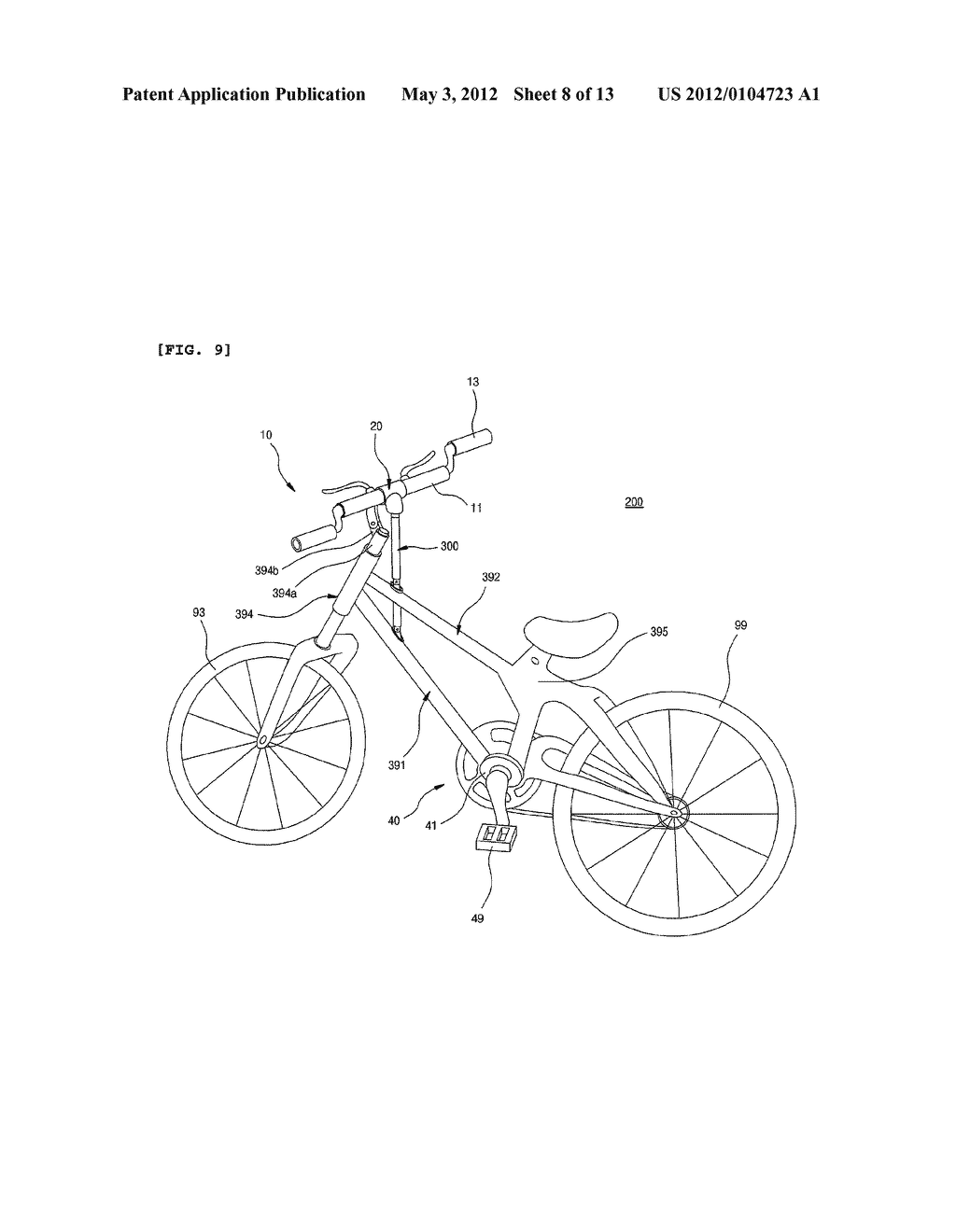 COMBINED-DRIVE BICYCLE - diagram, schematic, and image 09