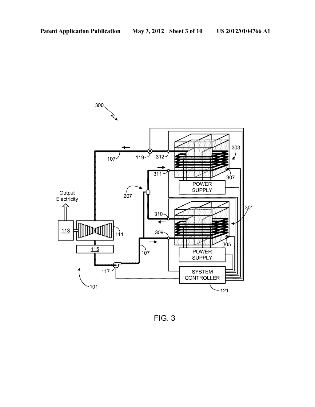 Power Generator Utilizing Circulated Working Fluid from a Pulsed     Electrolysis System and Method of Using Same - diagram, schematic, and image 04