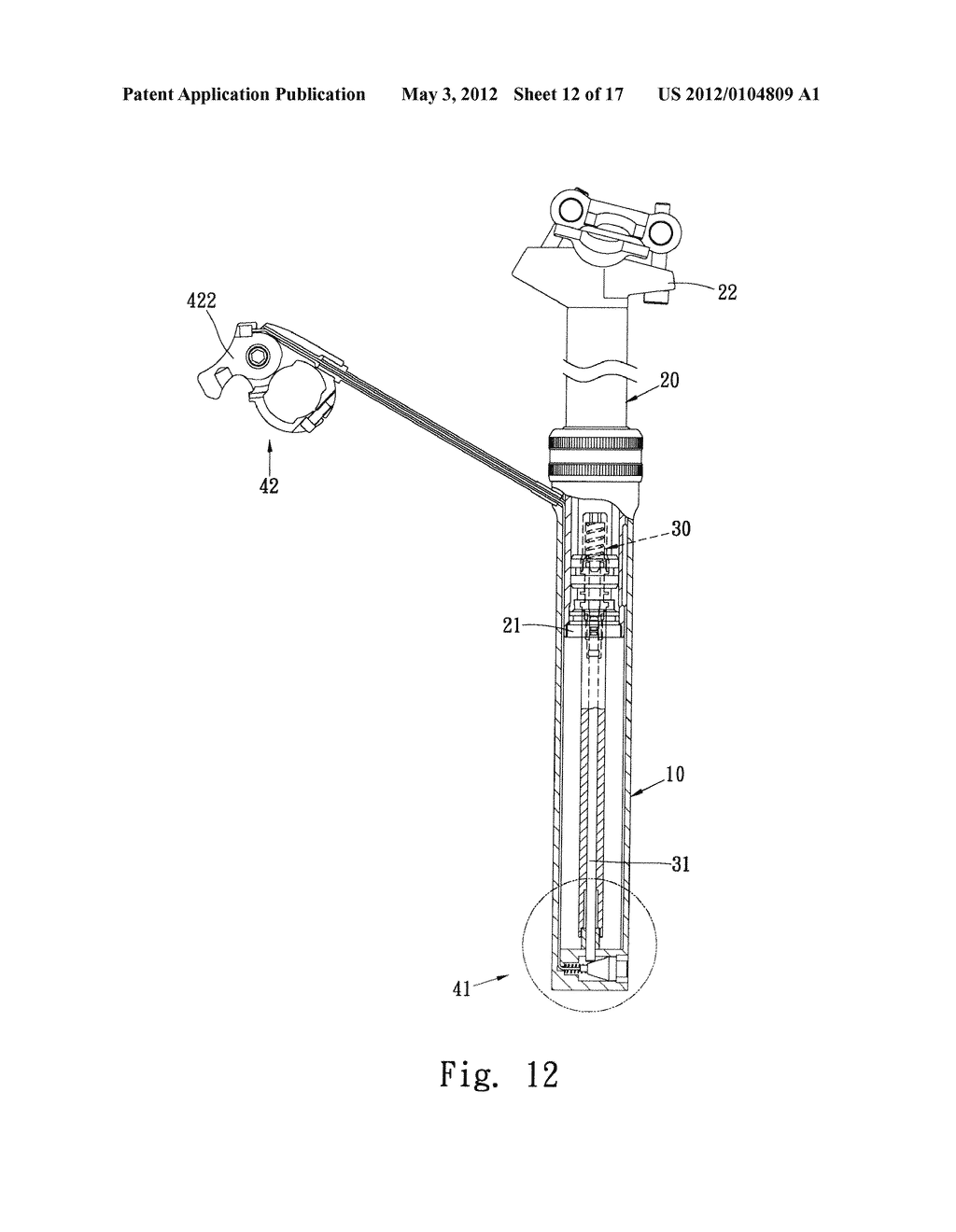 CONTROL DEVICE FOR ADJUSTABLE BICYCLE SEAT - diagram, schematic, and image 13