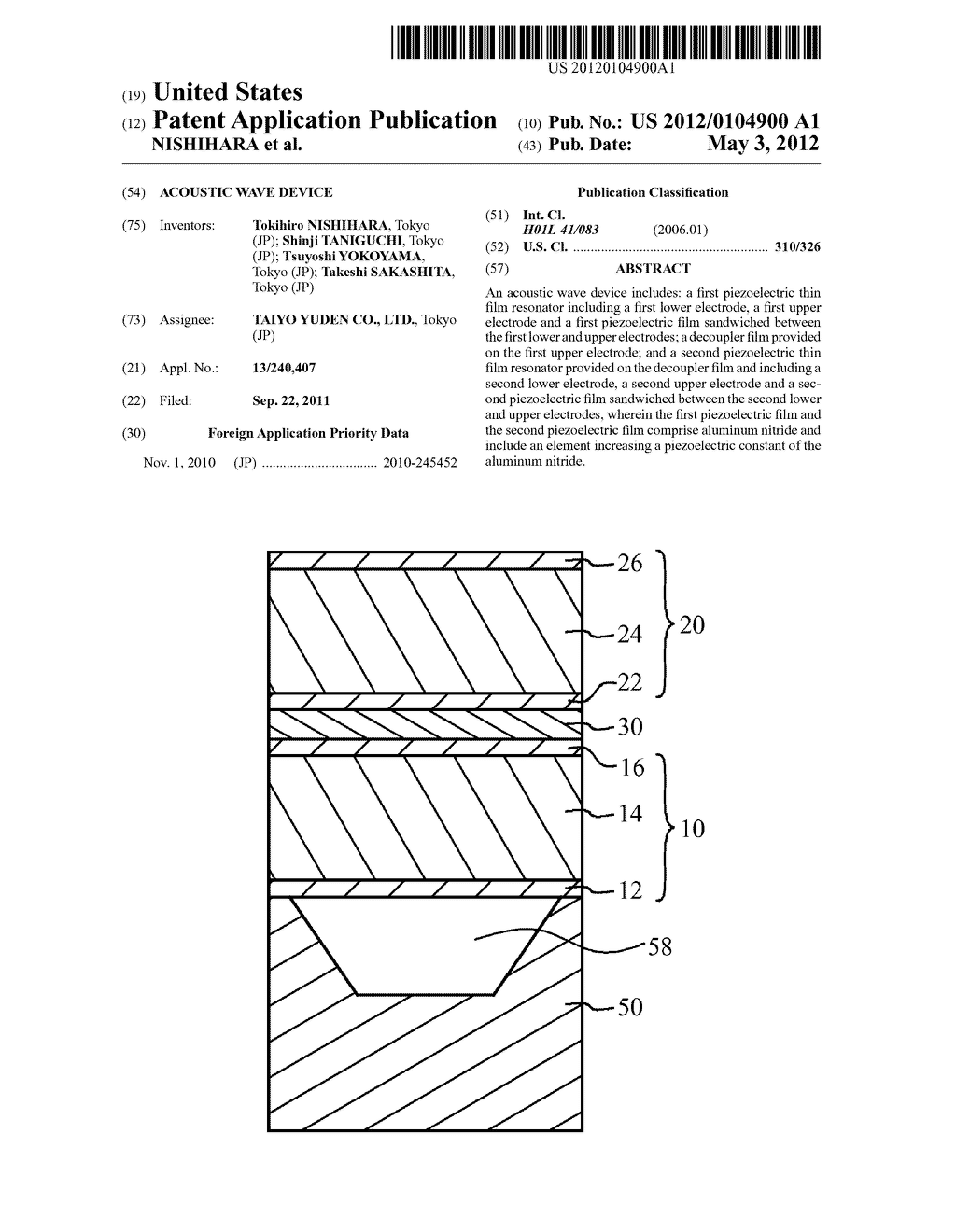 ACOUSTIC WAVE DEVICE - diagram, schematic, and image 01