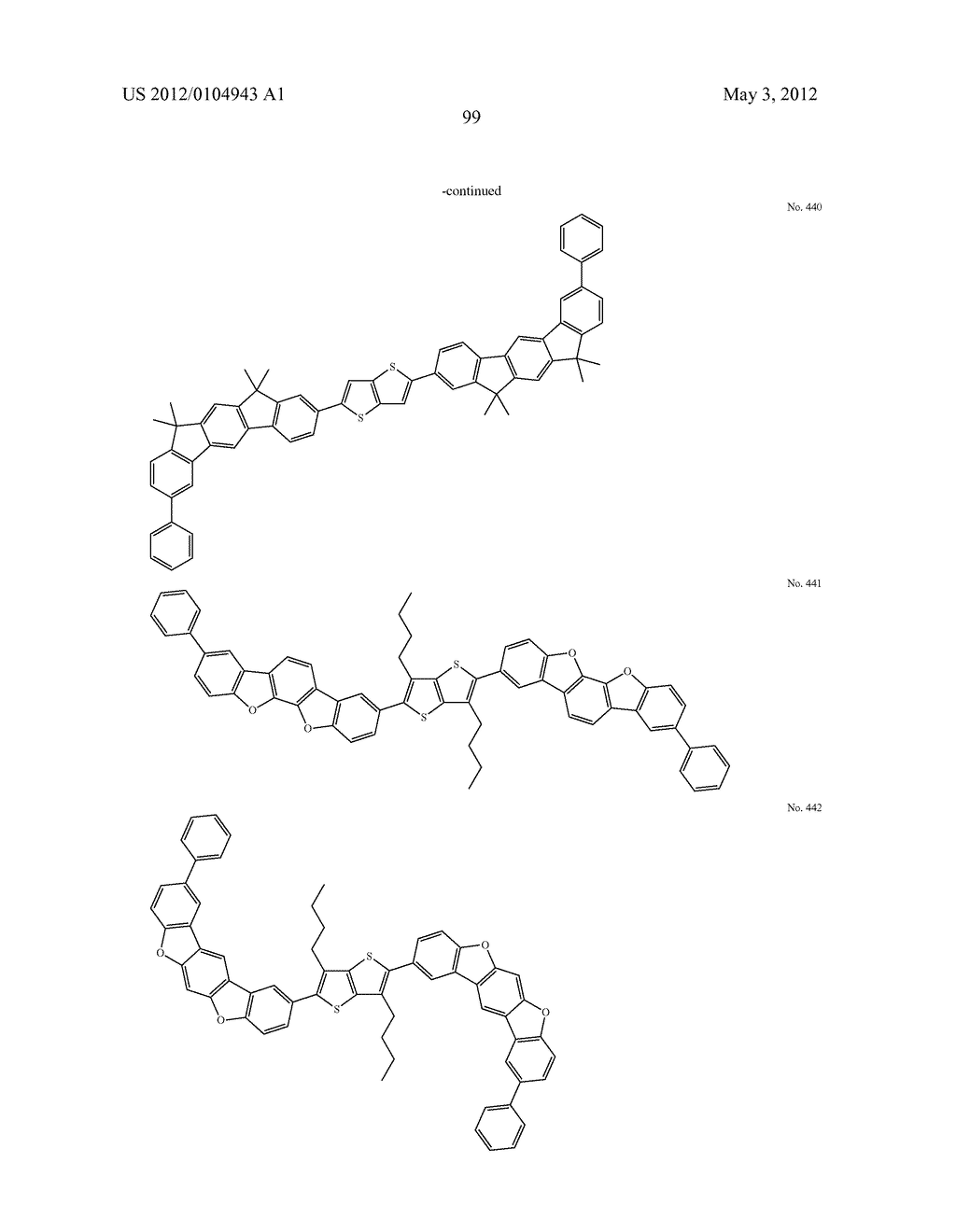 MATERIAL FOR ORGANIC ELECTROLUMINESCENCE DEVICE AND ORGANIC     ELECTROLUMINESCENCE DEVICE USING THE SAME - diagram, schematic, and image 100