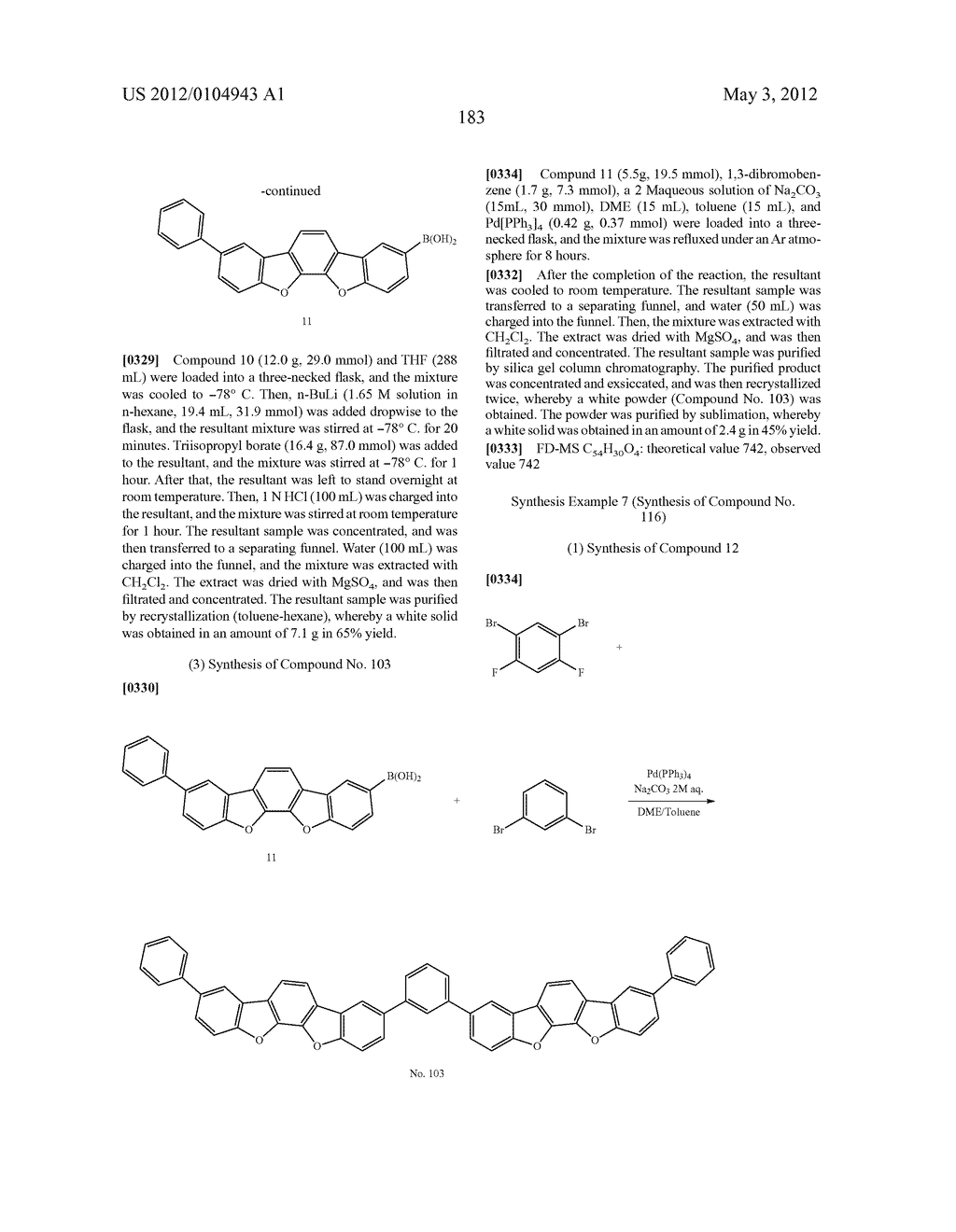 MATERIAL FOR ORGANIC ELECTROLUMINESCENCE DEVICE AND ORGANIC     ELECTROLUMINESCENCE DEVICE USING THE SAME - diagram, schematic, and image 184