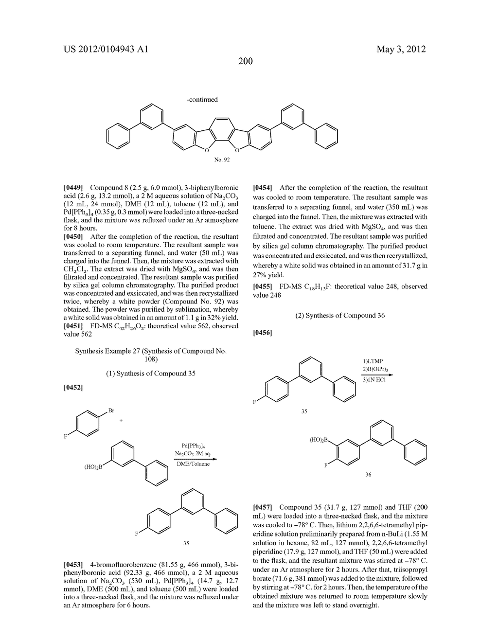 MATERIAL FOR ORGANIC ELECTROLUMINESCENCE DEVICE AND ORGANIC     ELECTROLUMINESCENCE DEVICE USING THE SAME - diagram, schematic, and image 201