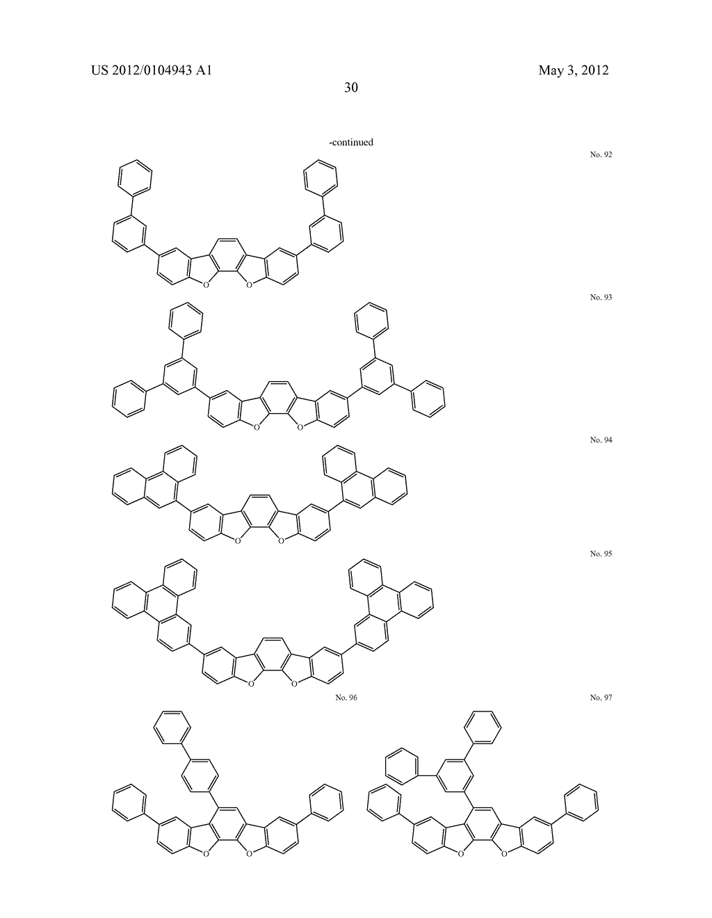 MATERIAL FOR ORGANIC ELECTROLUMINESCENCE DEVICE AND ORGANIC     ELECTROLUMINESCENCE DEVICE USING THE SAME - diagram, schematic, and image 31