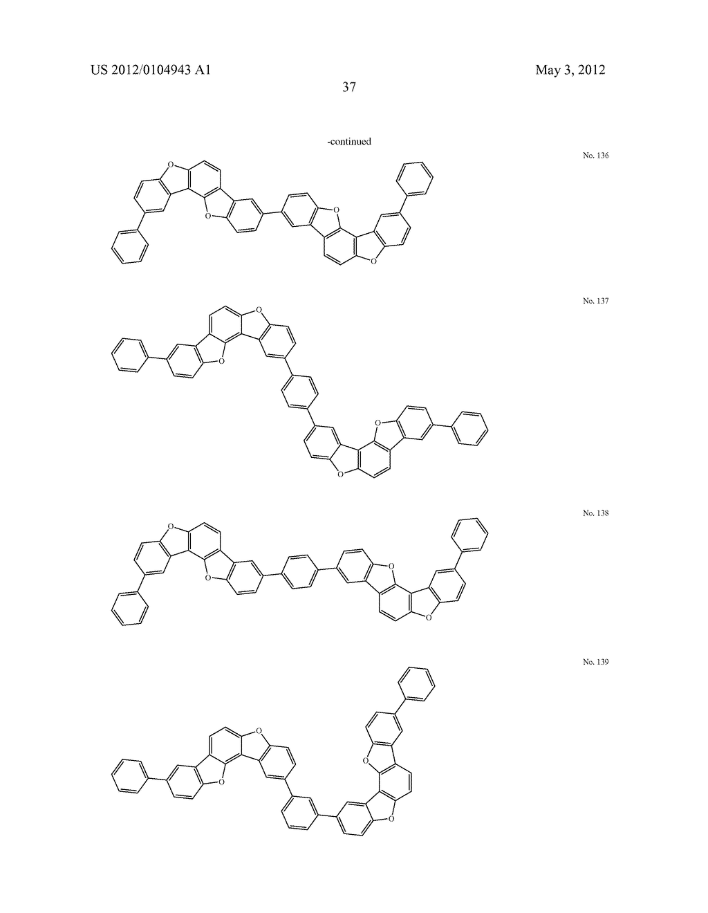 MATERIAL FOR ORGANIC ELECTROLUMINESCENCE DEVICE AND ORGANIC     ELECTROLUMINESCENCE DEVICE USING THE SAME - diagram, schematic, and image 38