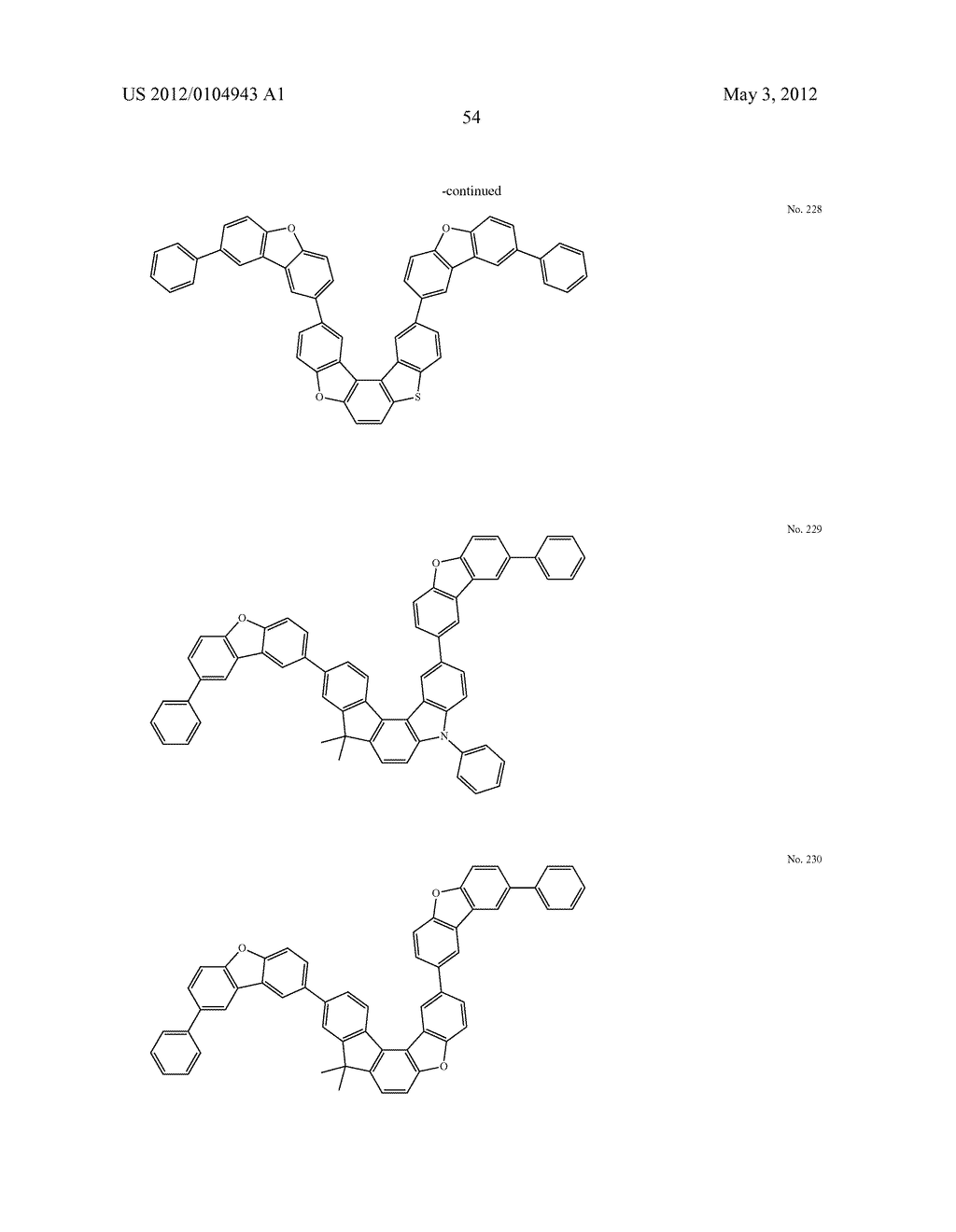 MATERIAL FOR ORGANIC ELECTROLUMINESCENCE DEVICE AND ORGANIC     ELECTROLUMINESCENCE DEVICE USING THE SAME - diagram, schematic, and image 55