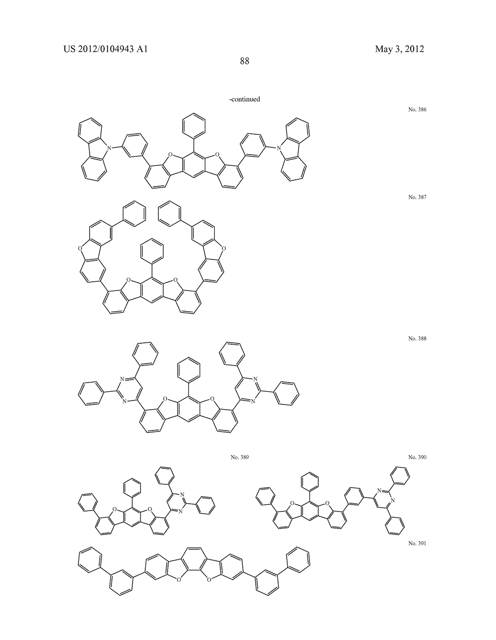 MATERIAL FOR ORGANIC ELECTROLUMINESCENCE DEVICE AND ORGANIC     ELECTROLUMINESCENCE DEVICE USING THE SAME - diagram, schematic, and image 89