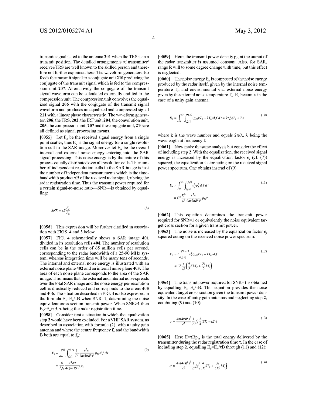 RADAR SYSTEM AND METHOD FOR A SYNTHETIC APERTURE RADAR - diagram, schematic, and image 10