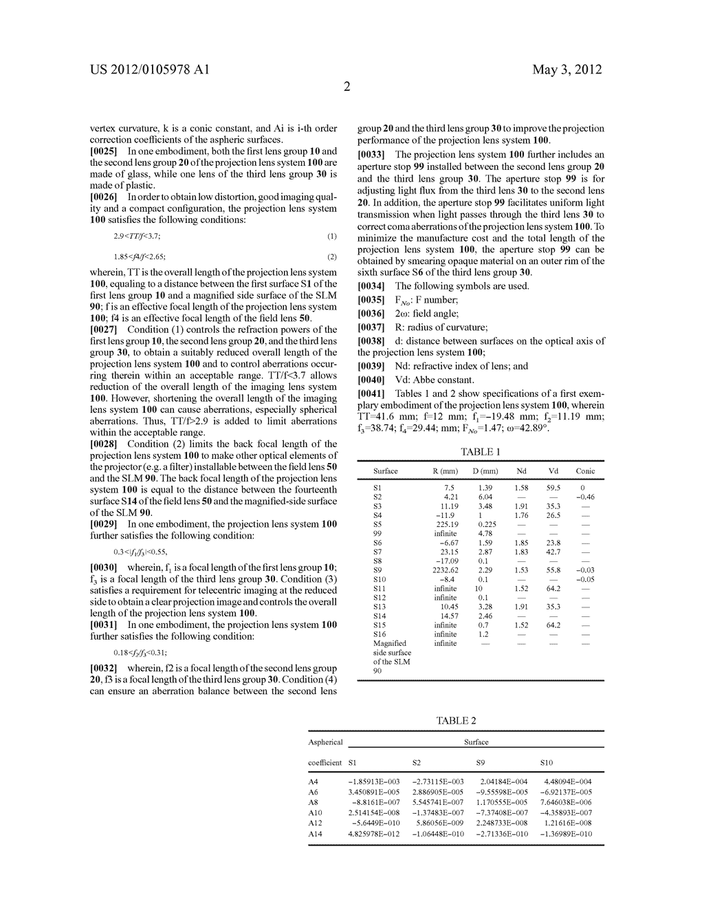 PROJECTION LENS SYSTEM WITH HIGH RESOLUTION AND COMPACT SIZE - diagram, schematic, and image 10