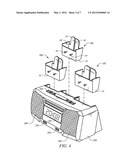 SYSTEM AND, METHOD FOR HOLDING AND POWERING THREE CONSUMER ELECTRONIC     DEVICES diagram and image