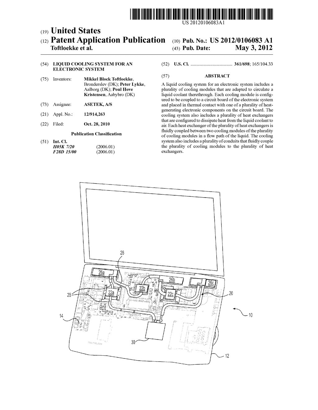 LIQUID COOLING SYSTEM FOR AN ELECTRONIC SYSTEM - diagram, schematic, and image 01