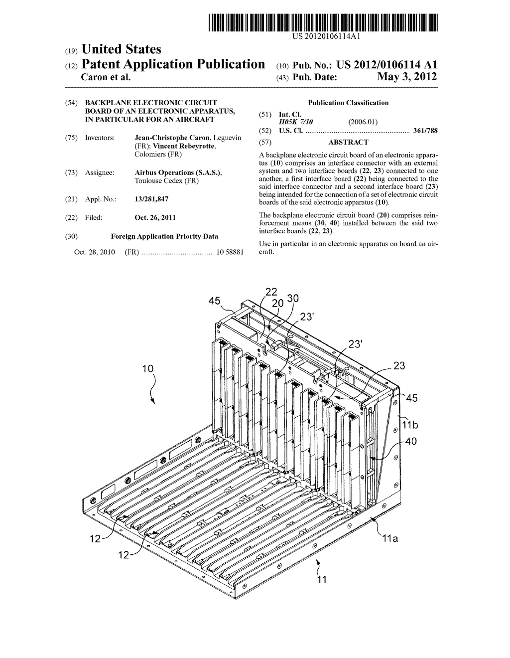 BACKPLANE ELECTRONIC CIRCUIT BOARD OF AN ELECTRONIC APPARATUS, IN     PARTICULAR FOR AN AIRCRAFT - diagram, schematic, and image 01