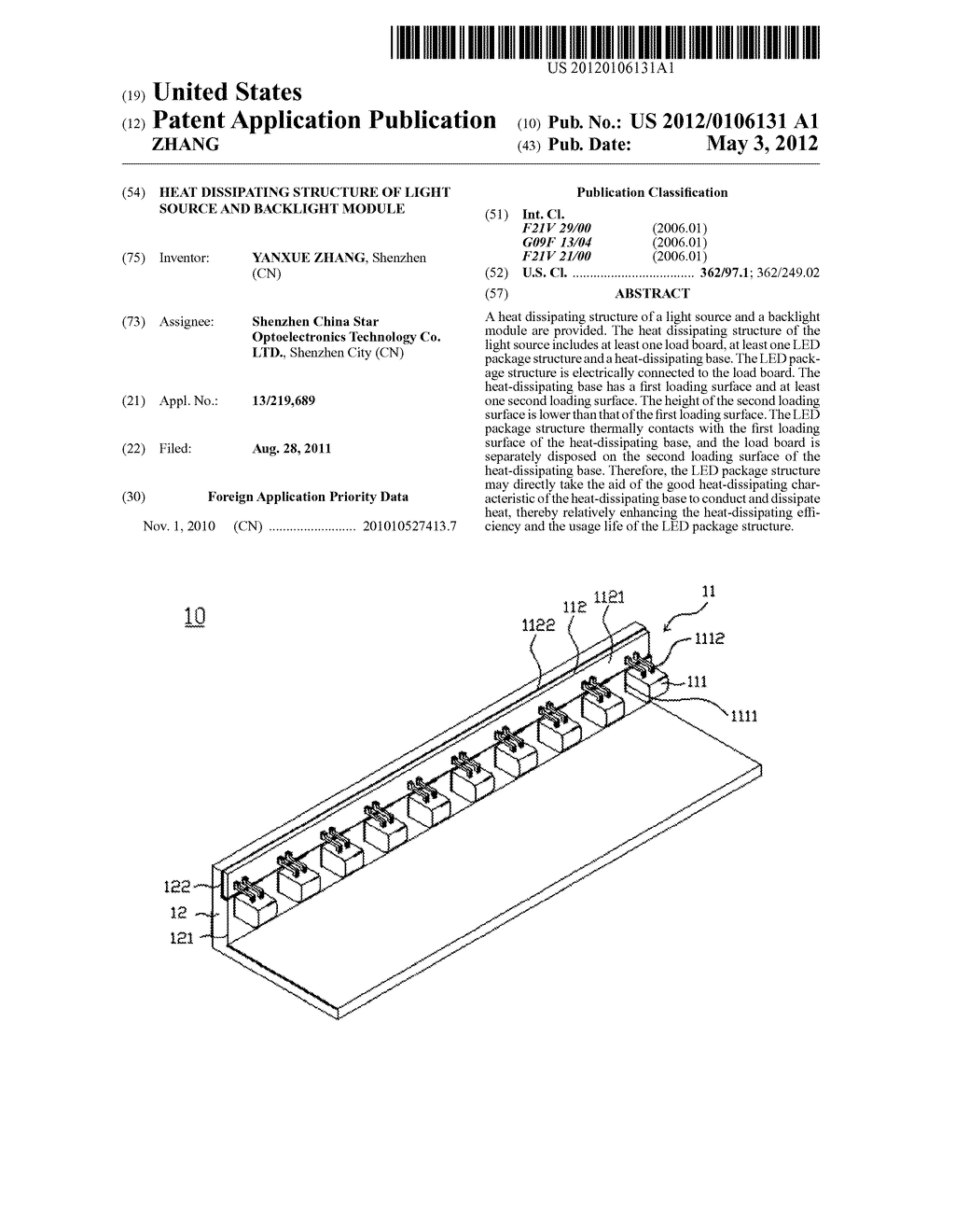 HEAT DISSIPATING STRUCTURE OF LIGHT SOURCE AND BACKLIGHT MODULE - diagram, schematic, and image 01