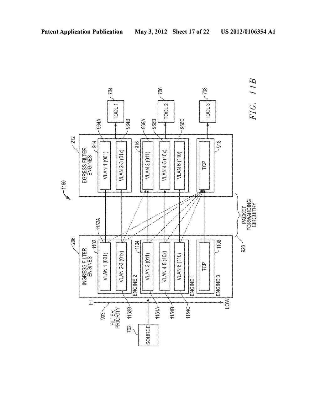 SUPERSET PACKET FORWARDING FOR OVERLAPPING FILTERS AND RELATED SYSTEMS AND     METHODS - diagram, schematic, and image 18