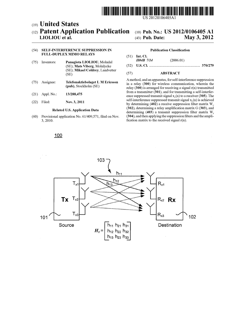 Self-Interference Suppression in Full-Duplex MIMO Relays - diagram, schematic, and image 01