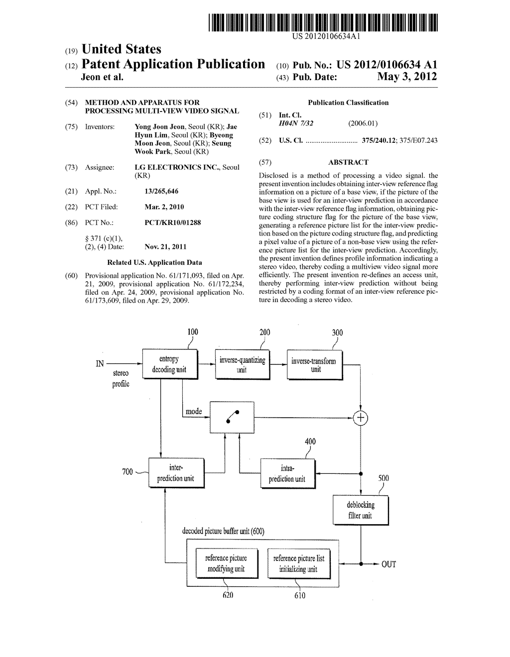 METHOD AND APPARATUS FOR PROCESSING MULTI-VIEW VIDEO SIGNAL - diagram, schematic, and image 01