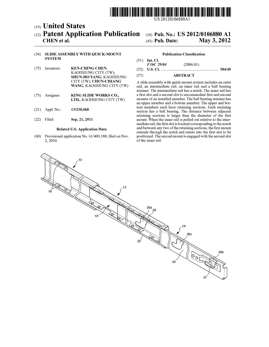 SLIDE ASSEMBLY WITH QUICK-MOUNT SYSTEM - diagram, schematic, and image 01