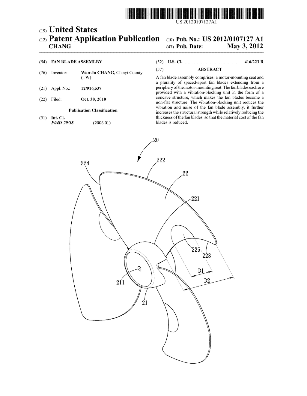 FAN BLADE ASSEMLBY - diagram, schematic, and image 01