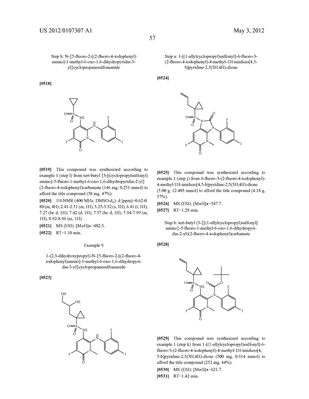 DIHYDROPYRIDIN SULFONAMIDES AND DIHYDROPYRIDIN SULFAMIDES AS MEK     INHIBITORS - diagram, schematic, and image 58