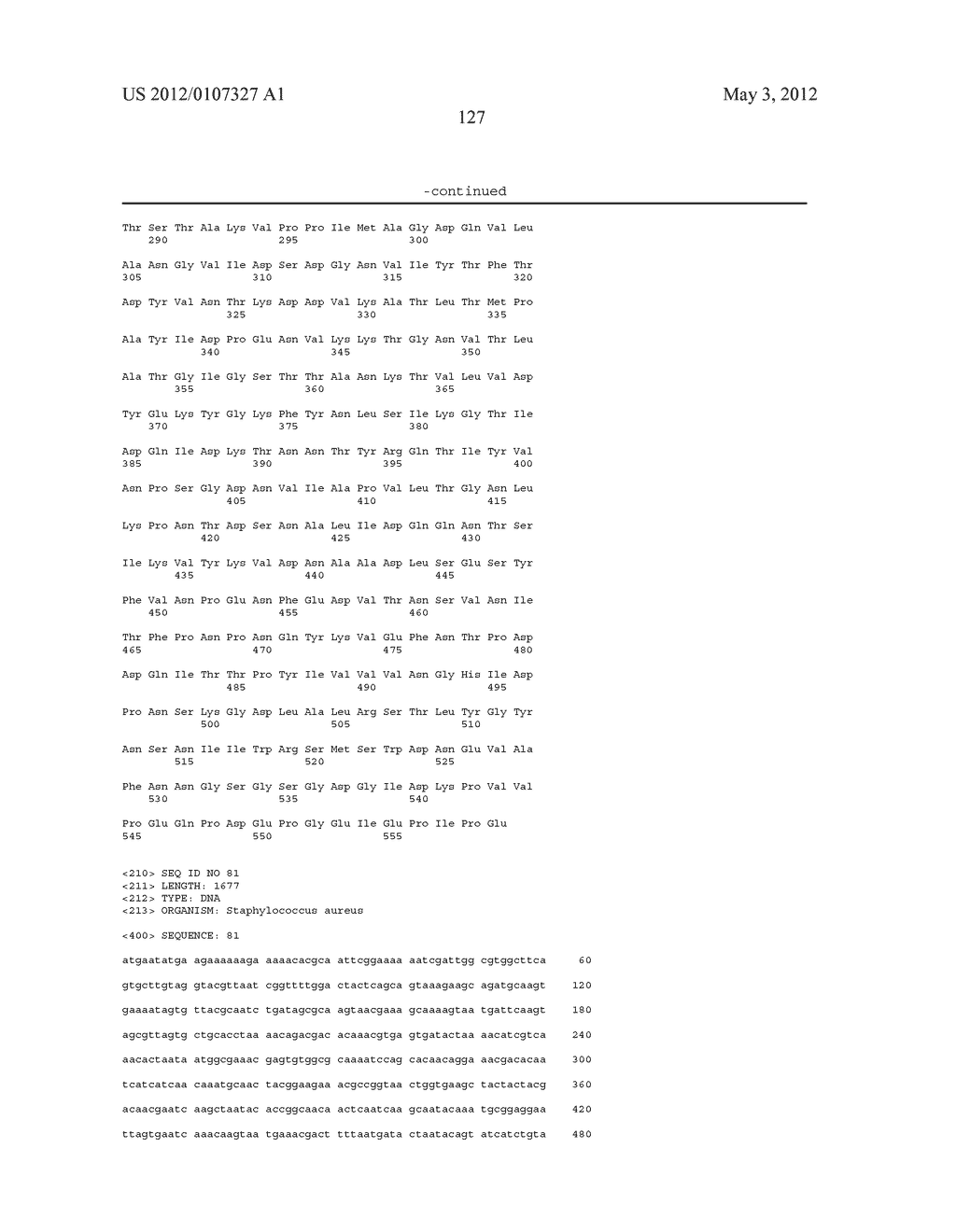 IMMUNOGENIC COMPOSITIONS OF STAPHYLOCOCCUS AUREUS ANTIGENS - diagram, schematic, and image 157