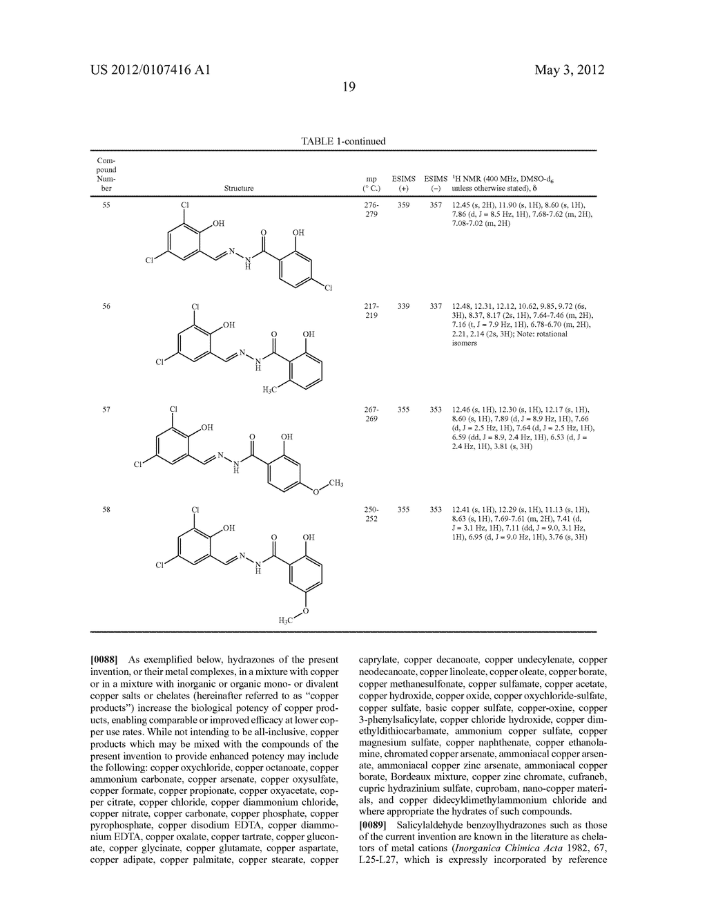 FUNGICIDAL COMPOSITIONS INCLUDING HYDRAZONE DERIVATIVES AND COPPER - diagram, schematic, and image 20