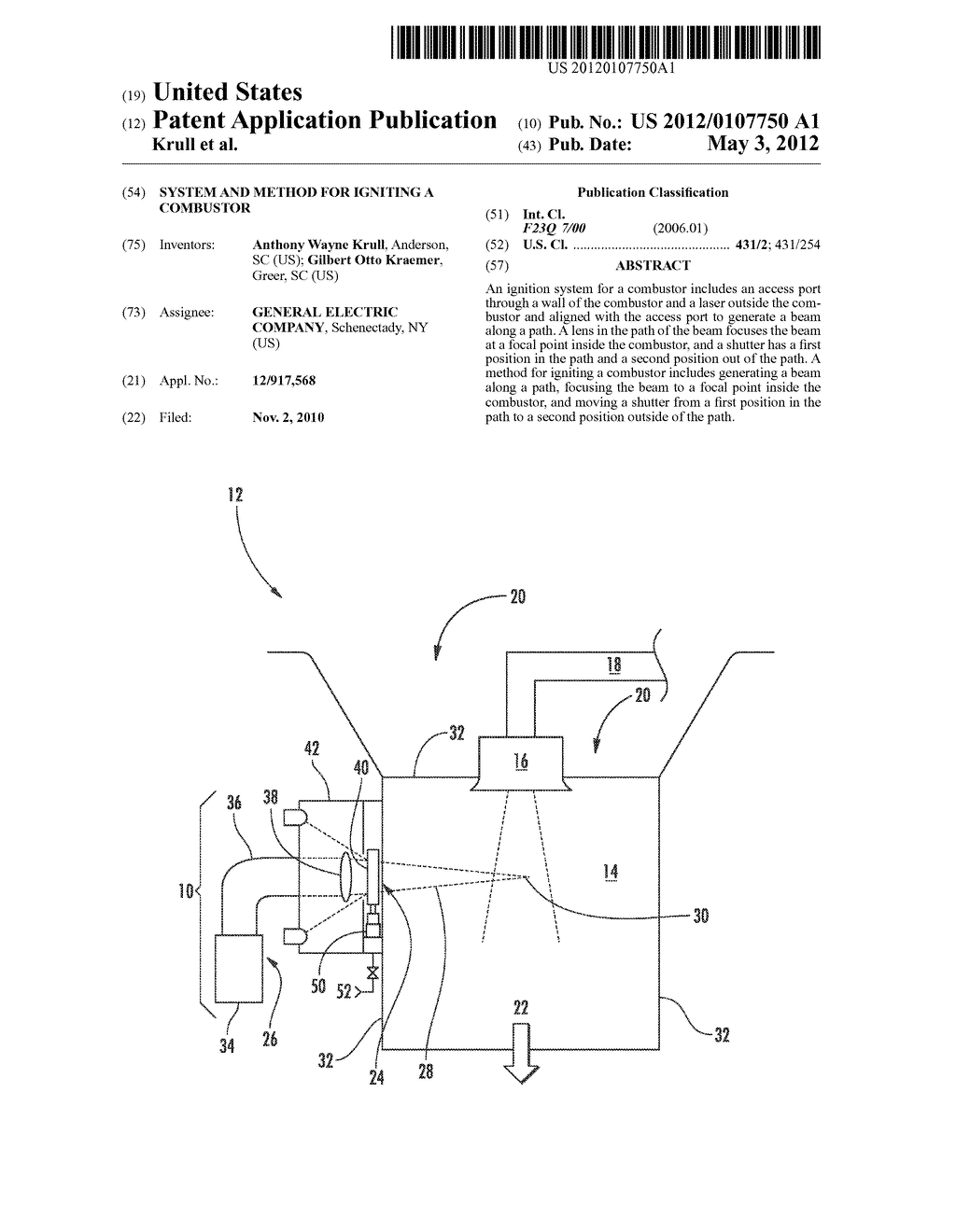 SYSTEM AND METHOD FOR IGNITING A COMBUSTOR - diagram, schematic, and image 01