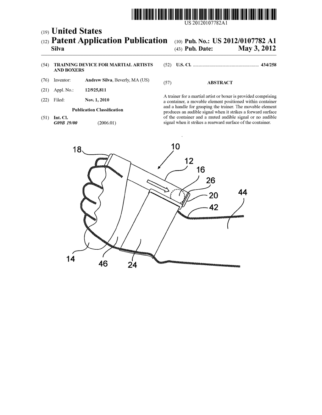 Training device for martial artists and boxers - diagram, schematic, and image 01