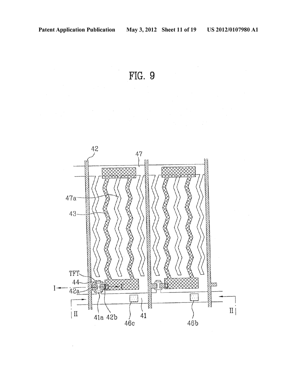 LIQUID CRYSTAL DISPLAY DEVICE AND METHOD OF FABRICATING THE SAME - diagram, schematic, and image 12