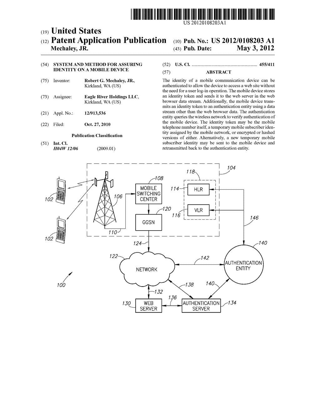 SYSTEM AND METHOD FOR ASSURING IDENTITY ON A MOBILE DEVICE - diagram, schematic, and image 01