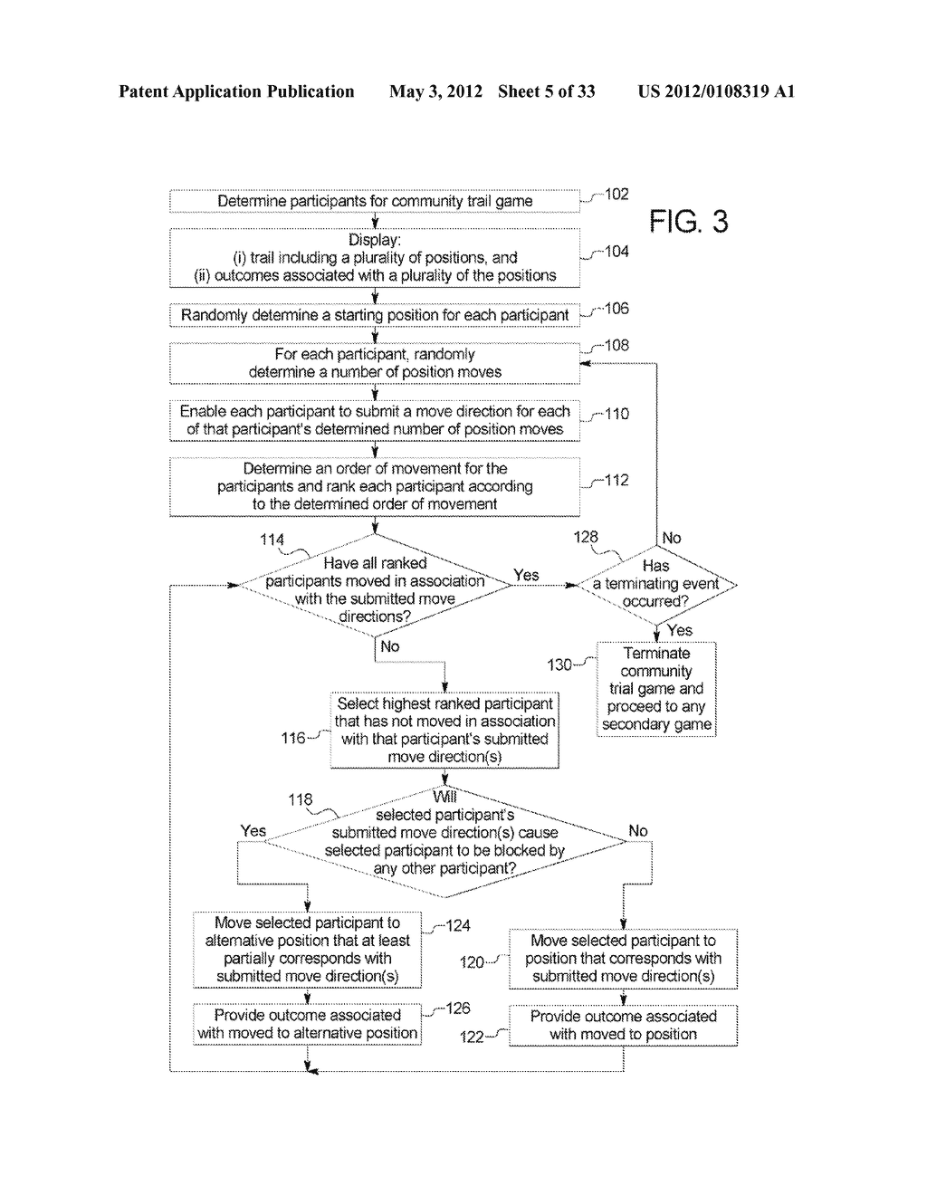 GAMING SYSTEM, GAMING DEVICE AND METHOD INCLUDING A COMMUNITY TRAIL GAME - diagram, schematic, and image 06