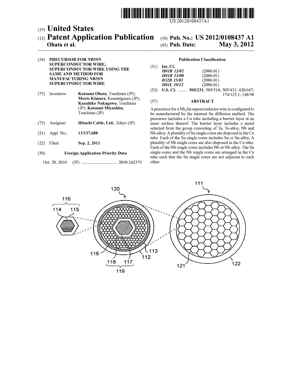 Precursor for Nb3Sn superconductor wire, superconductor wire using the     same and method for manufacturing Nb3Sn superconductor wire - diagram, schematic, and image 01