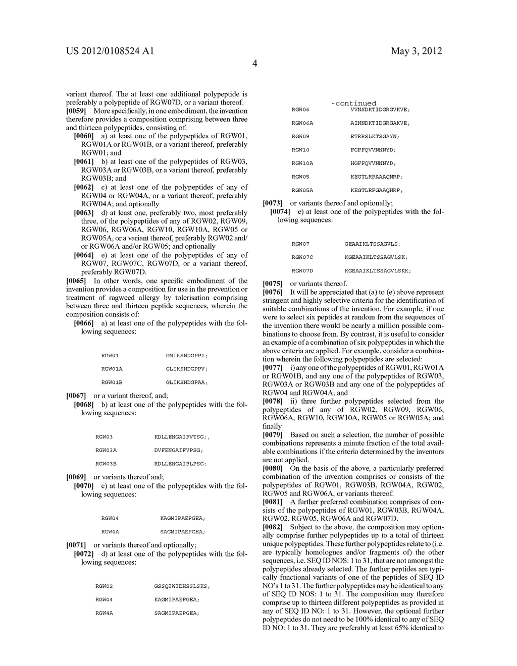 VACCINE COMPRISING AMB A 1 PEPTIDES FOR USE IN THE TREATMENT OF RAGWEED     ALLERGY - diagram, schematic, and image 08