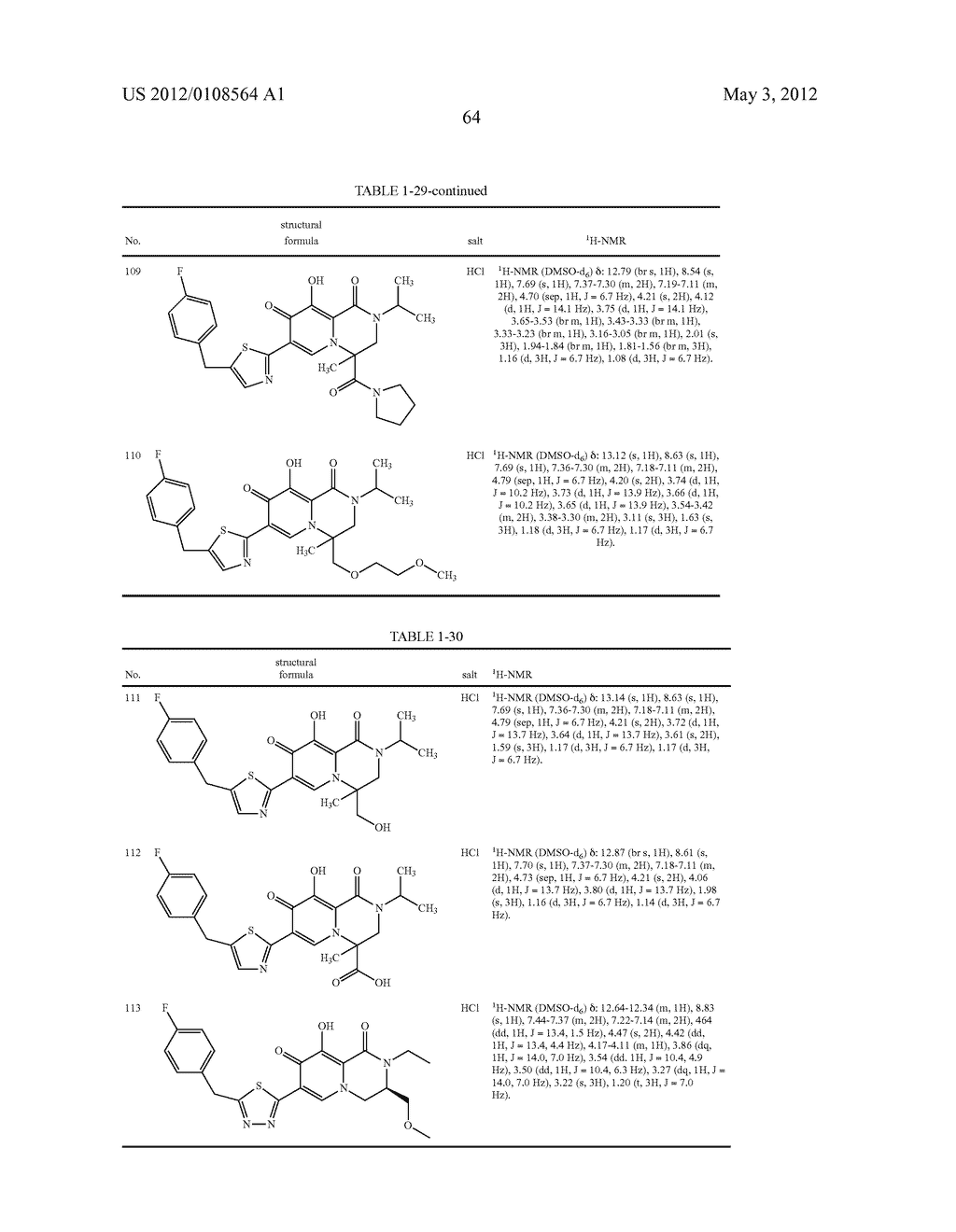 1,3,4,8-Tetrahydro-2H-Pyrido[1,2-a]Pyradine Derivatives and Use Thereof as     HIV Integrase Inhibitor - diagram, schematic, and image 65