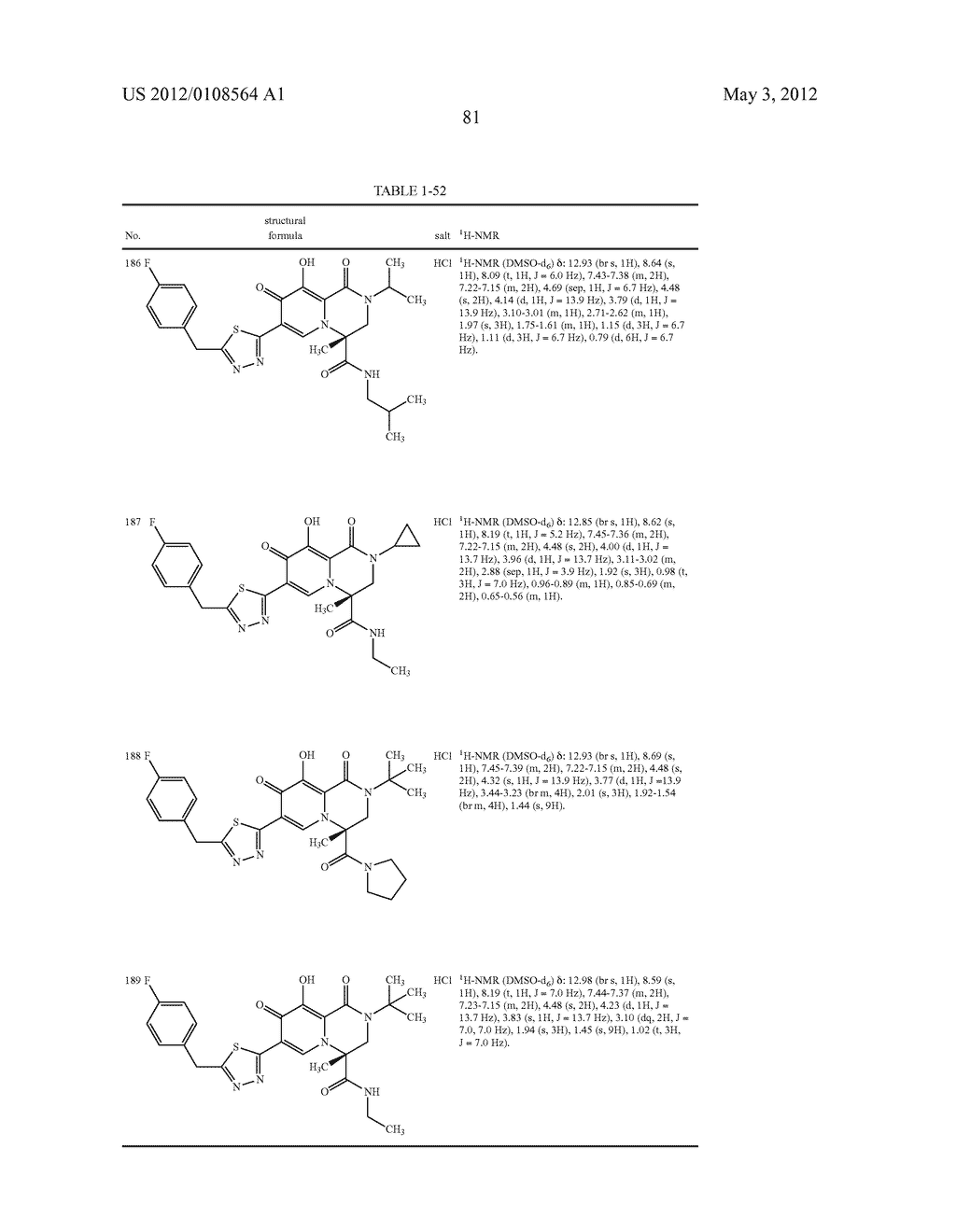 1,3,4,8-Tetrahydro-2H-Pyrido[1,2-a]Pyradine Derivatives and Use Thereof as     HIV Integrase Inhibitor - diagram, schematic, and image 82