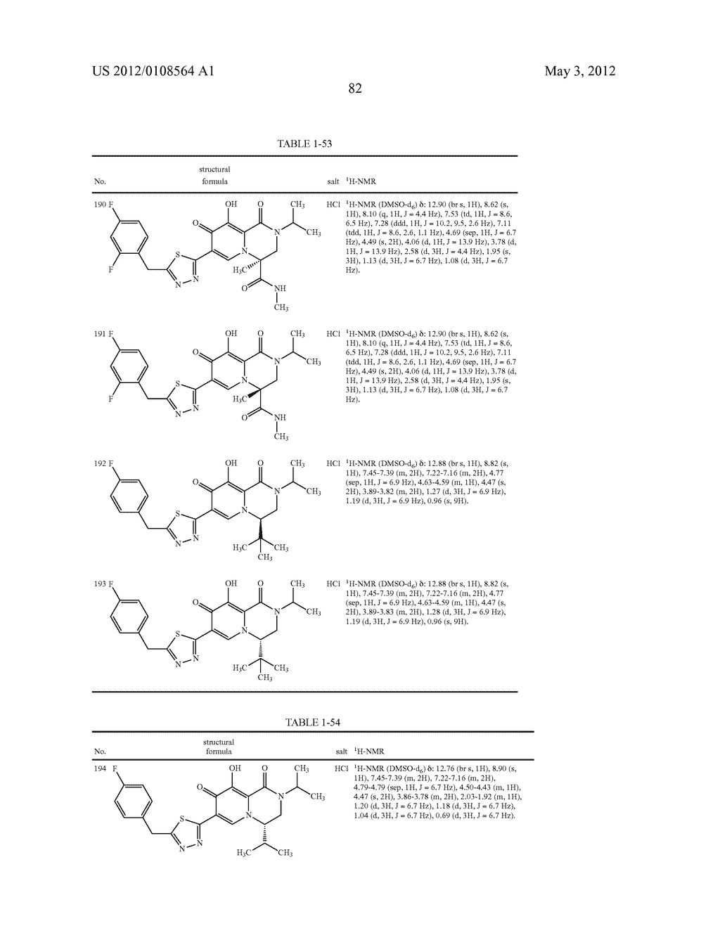 1,3,4,8-Tetrahydro-2H-Pyrido[1,2-a]Pyradine Derivatives and Use Thereof as     HIV Integrase Inhibitor - diagram, schematic, and image 83