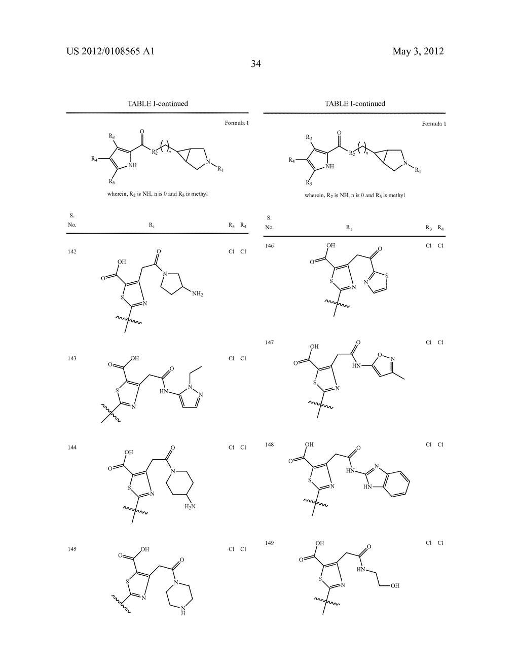 PYRROLE CARBOXYLIC ACID DERIVATIVES AS ANTIBACTERIAL AGENTS - diagram, schematic, and image 35