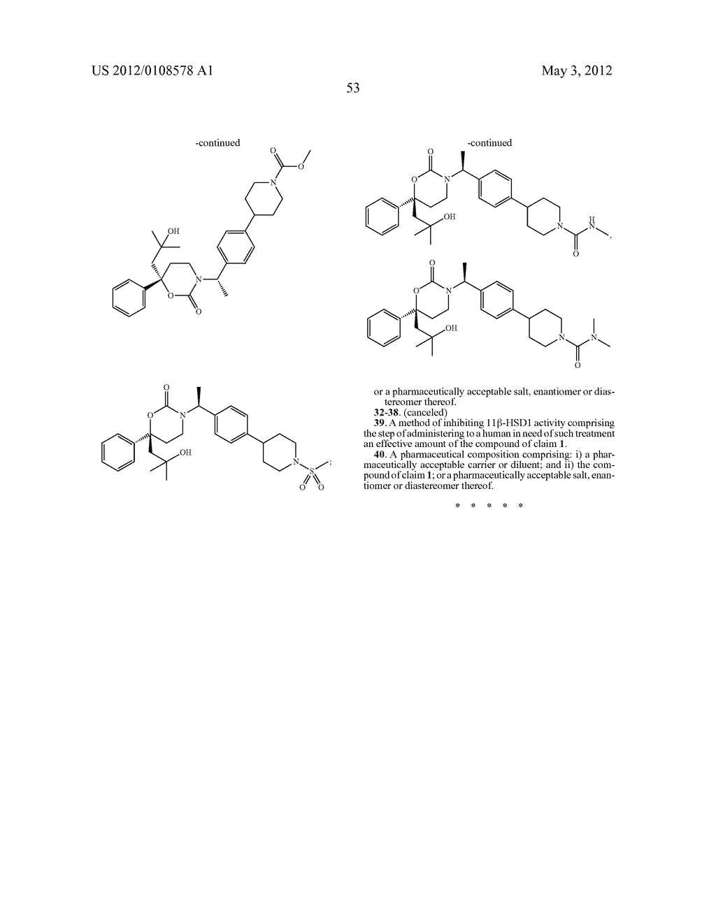 INHIBITORS OF 11beta-HYDROXYSTEROID DEHYDROGENASE 1 - diagram, schematic, and image 54