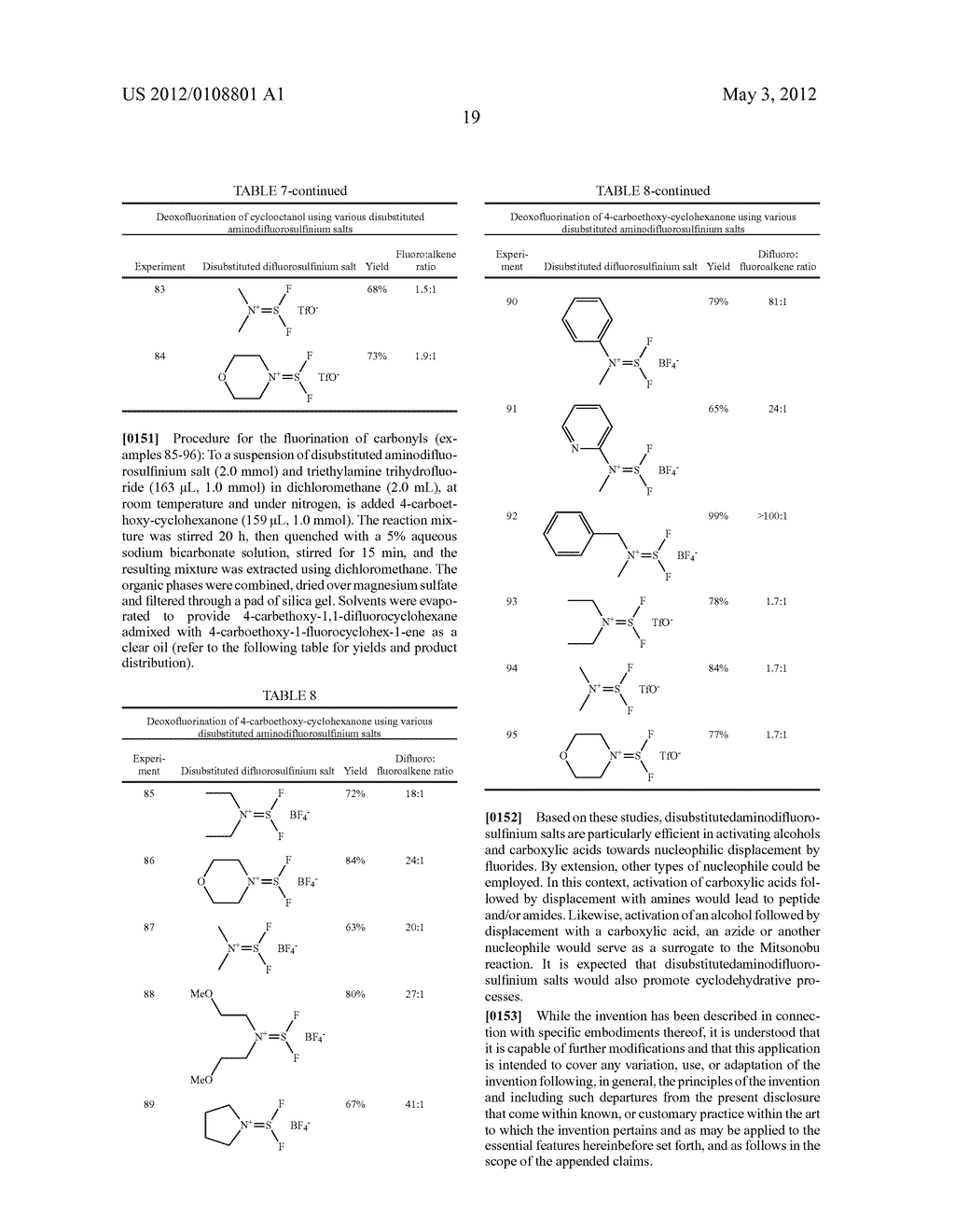 DISUBSTITUTED-AMINODIFLUOROSULFINIUM SALTS, PROCESS FOR PREPARING SAME AND     METHOD OF USE AS DEOXOFLUORINATION REAGENTS - diagram, schematic, and image 27