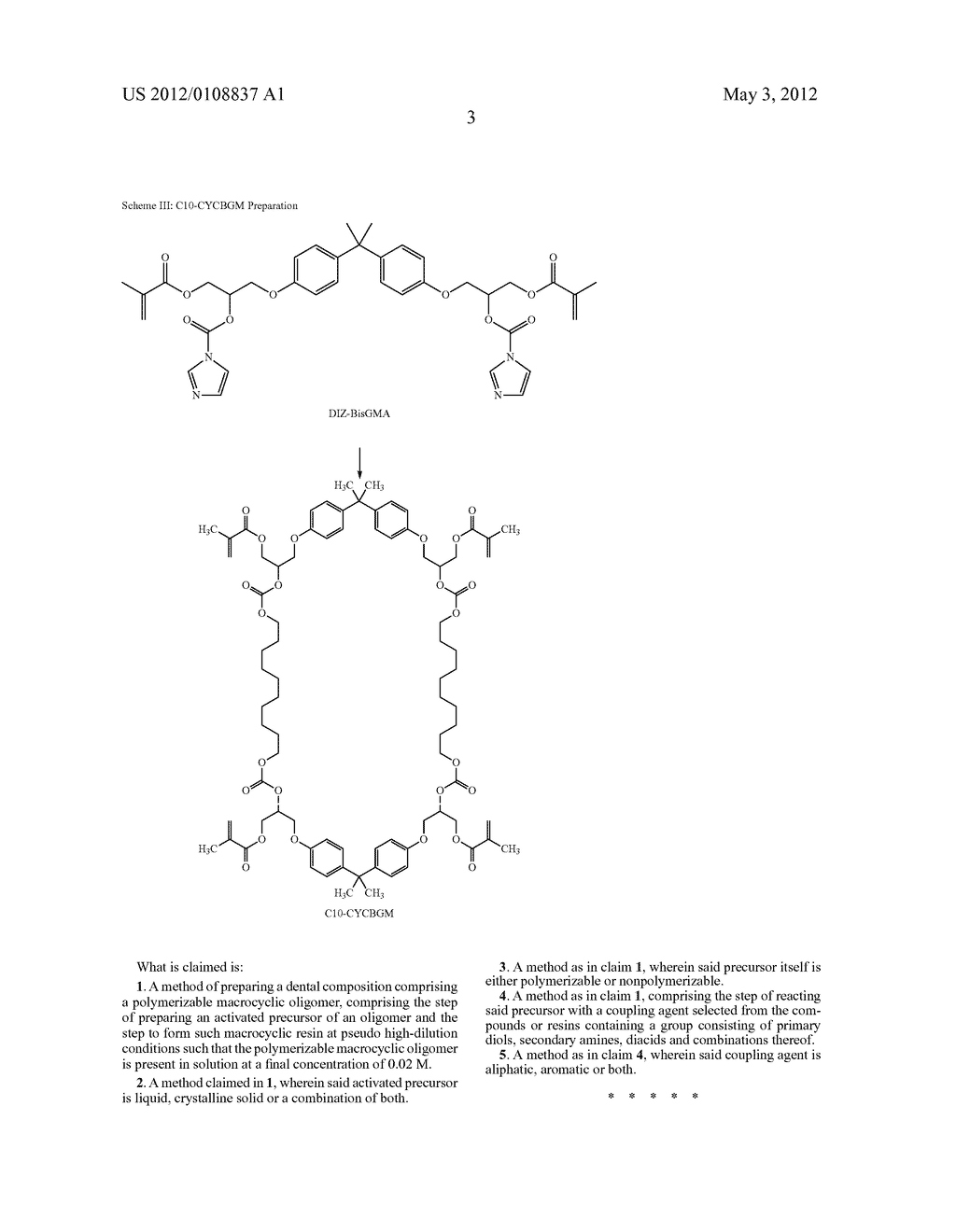 RADICAL POLYMERIZABLE MACROCYCLIC RESIN COMPOSITIONS WITH LOW     POLYMERIZATION STRESS - diagram, schematic, and image 04