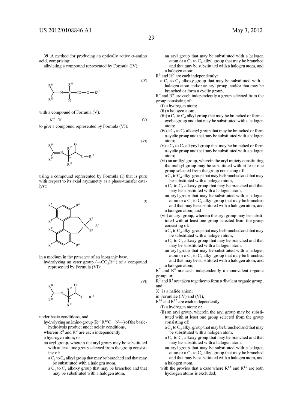 OPTICALLY ACTIVE QUATERNARY AMMONIUM SALT HAVING AXIAL ASYMMETRY, AND     METHOD FOR PRODUCING ALPHA-AMINO ACID AND DERIVATIVE THEREOF BY USING THE     SAME - diagram, schematic, and image 30