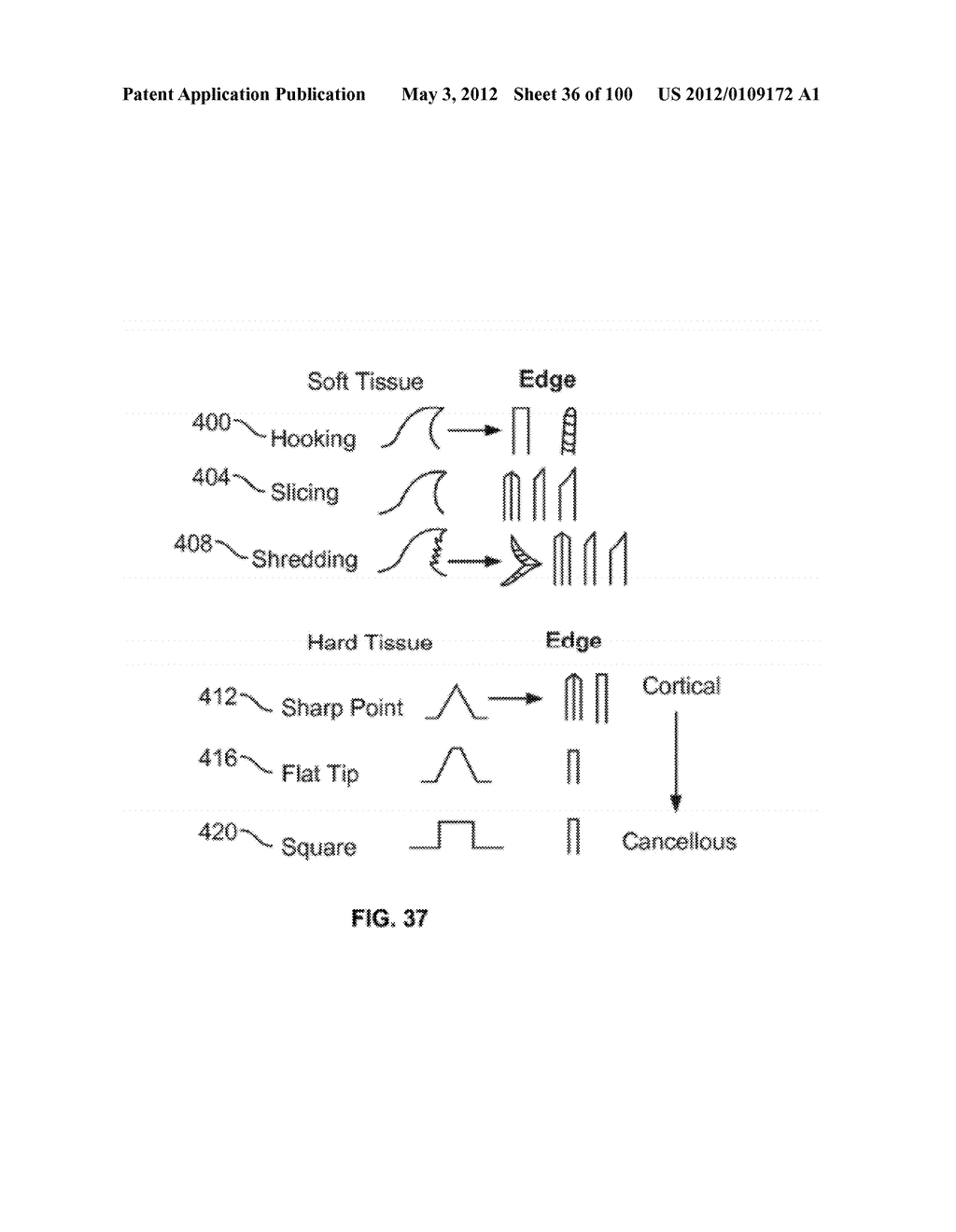 SELECTIVE TISSUE REMOVAL TOOL FOR USE IN MEDICAL APPLICATIONS AND METHODS     FOR MAKING AND USING - diagram, schematic, and image 37