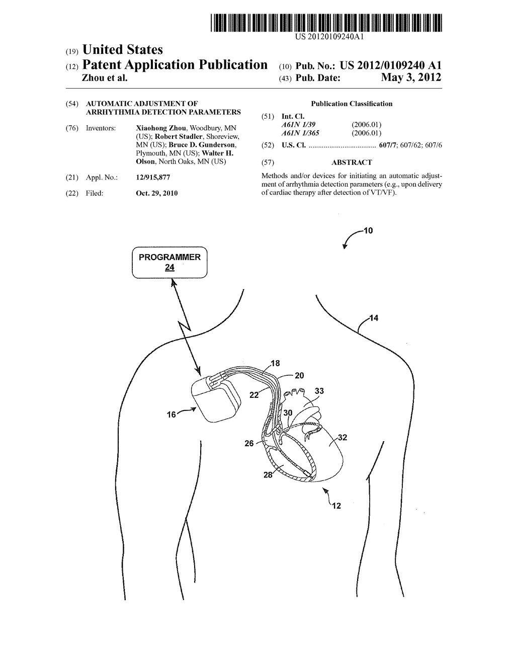 AUTOMATIC ADJUSTMENT OF ARRHYTHMIA DETECTION PARAMETERS - diagram, schematic, and image 01