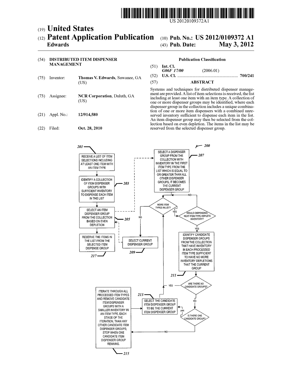 DISTRIBUTED ITEM DISPENSER MANAGEMENT - diagram, schematic, and image 01