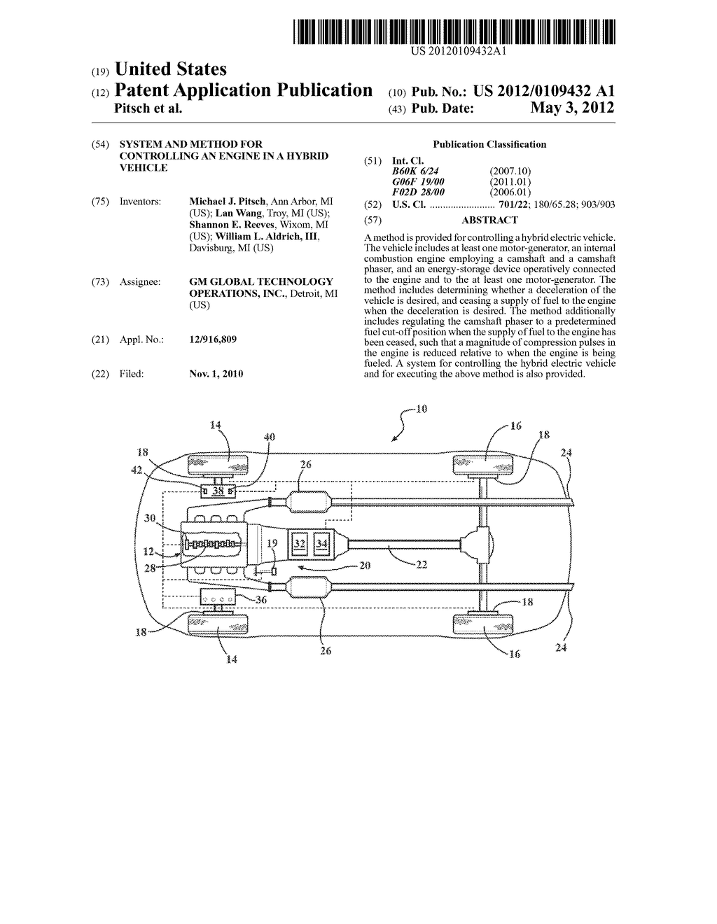 SYSTEM AND METHOD FOR CONTROLLING AN ENGINE IN A HYBRID VEHICLE - diagram, schematic, and image 01