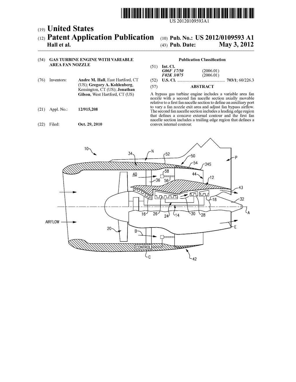 GAS TURBINE ENGINE WITH VARIABLE AREA FAN NOZZLE - diagram, schematic, and image 01