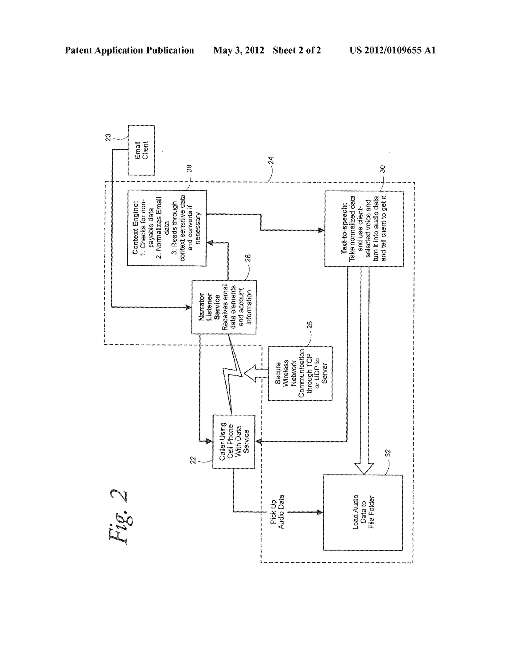 WIRELESS SERVER BASED TEXT TO SPEECH EMAIL - diagram, schematic, and image 03