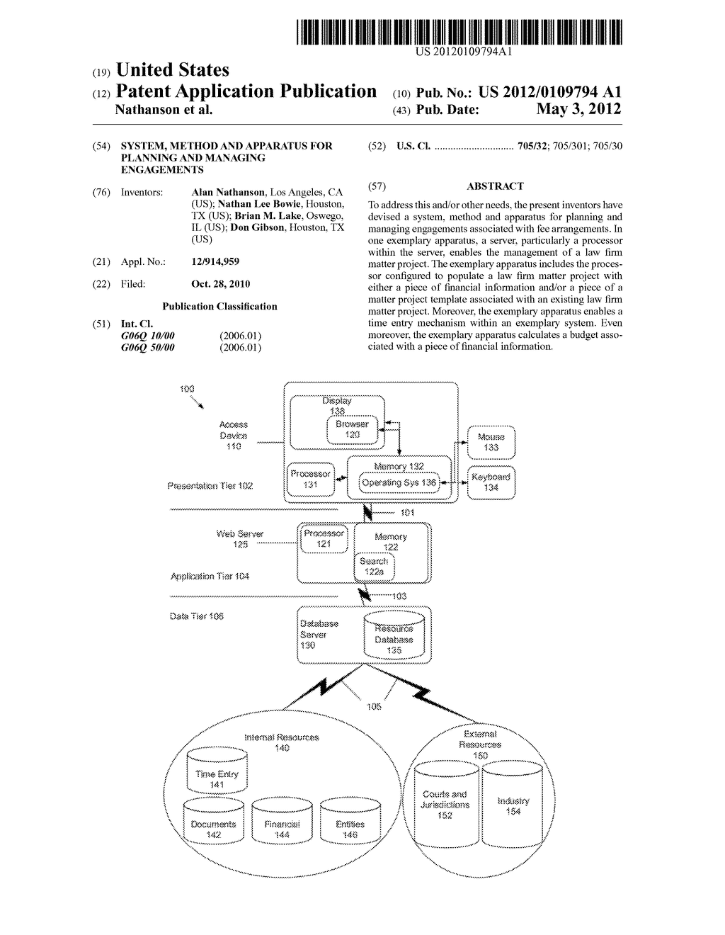 SYSTEM, METHOD AND APPARATUS FOR PLANNING AND MANAGING ENGAGEMENTS - diagram, schematic, and image 01
