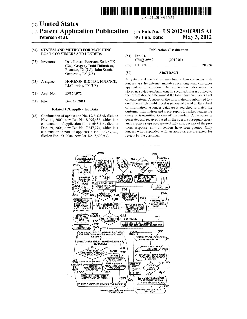 System and Method for Matching Loan Consumers and Lenders - diagram, schematic, and image 01