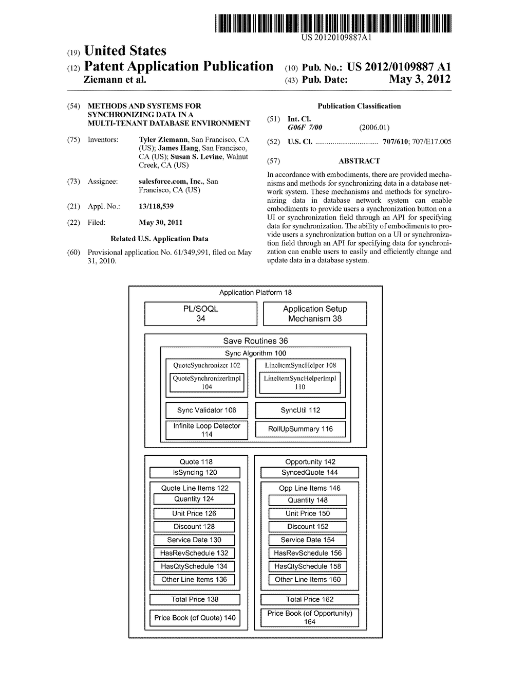 METHODS AND SYSTEMS FOR SYNCHRONIZING DATA IN A MULTI-TENANT DATABASE     ENVIRONMENT - diagram, schematic, and image 01